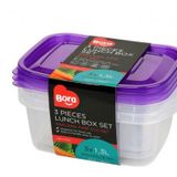 Plastik Saklama Kabı Dikdörtgen 3lü Set 1,3 Lt Bo536