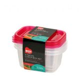 Plastik Saklama Kabi Dikdortgen 3Lu Set 500 Ml Bo534