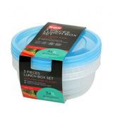 Plastik Saklama Kabı Yuvarlak 3lü Set 1 Lt Bo551