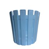 Plastik Saksı, Mavi Renk, Çit Desenli, İç ve Dış Mekan Kullanımı için Dekoratif Bitki Saksısı 16x15 cm