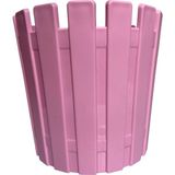 Plastik Saksı, Pembe Renk, Çit Desenli, İç ve Dış Mekan Kullanımı için Dekoratif Çiçek Saksısı 16x15 cm