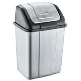 Plastik Sallanır Kapak Çöp Kovası Kutusu -gri Gövde / Siyah Kapak - 35 Litre - 53 X 35 X 28 Cm.