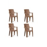 Plastik Sandalye 4 Adet Gold Balkon Bahçe Kamp Mobilya (kahve Rengi) Xömbx98
