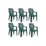 Plastik Sandalye 6 Adet Gold Koltuk Balkon Bahçe Kamp Mobilya ( Yeşil) Xömbx98