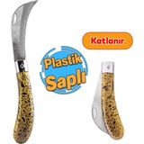 Plastik Saplı Bıçak Çakı Soğuk Aşı Macunu Profesyonel Çelik Eğri Uç Bağ Ağaç Budama Bıçağı 1 Adet
