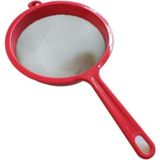 Plastik Saplı Paslanmaz Çelik Süzgeç - Kırmızı - 17 cm - Ahşap - Ceviz - Seçenek 1