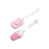 Plastik Saplı Silikon Büyük Boy Fırça Pavia Spatula 2 Li Pembe