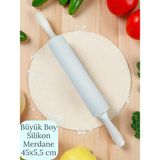 Plastik Saplı Silikon Gövdeli Merdane-Büyük Boy (45 x 5,5 x 25 Cm) - Krem