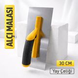 Plastik Saplı Yay Çeliği Malzeme 30 Cm Düz Alçı Malası Derz Sıva Yüzey Düzleştirme Fugas Malası