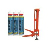 Plastik Silikon Tabancası + 3 Adet 500 Ml.beyaz Mastik