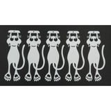 Plastik Silüet Kedi Ayracı, 5'li Set (Beyaz) | Çıkarılabilir Vinil, Ev Dekorasyonu, Kedi Temalı, Kolay Uygulama, Duvar Süsü