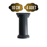 Plastik Siyah Ayarlanabilir Ayak Masa Dolap Ve Mobilya Ayağı(Siyah)(10Cm - 12Cm - 15Cm) Siyah 10Cm 10Cm - 4 Adet