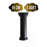 Plastik Siyah Ayarlanabilir Ayak Masa Dolap Ve Mobilya Ayağı(Siyah)(10Cm - 12Cm - 15Cm) Siyah 15Cm 15Cm - 2 Adet