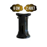 Plastik Siyah Ayarlanabilir Ayak Masa Dolap Ve Mobilya Ayağı(Siyah)(6Cm - 10Cm) Siyah 6Cm Siyah - 6Cm - 2 Adet