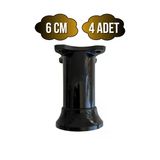 Plastik Siyah Ayarlanabilir Ayak Masa Dolap Ve Mobilya Ayağı(Siyah)(6Cm - 10Cm) Siyah 6Cm Siyah - 6Cm - 4 Adet