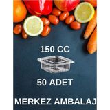 Plastik Sızdırmaz Kap 150 gr cc Kullan At Tek Kullanımlık Plastik Kapaklı Kase - 50 ADET