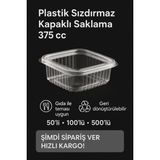 Plastik Sızdırmaz Kapaklı Saklama Kabı - 375 cc - 50 adet