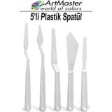 Plastik Spatula Seti 5 Li Resim Ve Heykel Plastik Spatül Esnek Palet Bıçağı Plastik 1 Paket