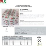 Plastik Spiral Elektrik Tesisat Borusu Halojen Free Gri Renk - 16 LIK