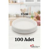 Plastik Tabak 100'LÜ 17 cm Beyaz Kullan At Tabak - Çok Renkli