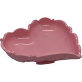 Plastik Tabak Kalp Şeklinde 15 cm - Pembe