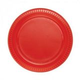 Plastik Tabak Kırmızı 22 Cm 25 Adet
