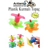 Plastik Topaç 2 Adet Plastik Kurmalı Topaç Dönen Topaç Hediye Çocuk Oyuncak Okul Sınıf Karne Hediyesi
