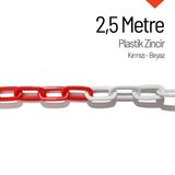 Plastik Zincir Kırmızı-Beyaz 2,5 m