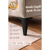 PlastikAyak Konik Çizgili Lüks Mobilya Kanepe Koltuk Tv Ünitesi Baza Yükseltici Ayağı Ayakları 15 Cm Siyah Ayak