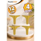 PlastikAyak Lüks Mobilya Kanepe Sehpa Tv Ünitesi Koltuk Ayağı 12 Cm Altın Mat Gold Altın Baza Ayakları 4 ADET