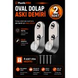 PlastikAyak Mobilya Boru Askı Flanşı Krom Oval Dolap Içi Elbise Gardırop Askılık Borusu Aparatı Elemanı (2 ADET)