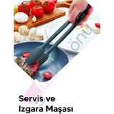 Plastlife Servis ve Izgara Maşası Yanmaz Yapışmaz Silikon Maşa Kaymaz Barbekü Maşası - Seçenek 1 - Altın