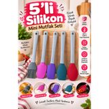 PLASTMARKET 5'li Renkli Silikon Spatula Seti Mini Şef Seti