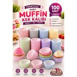 PLASTMARKET Puantiyeli Muffin Kek Kalıbı | Renkli Kağıt Kek Kapsülü | Yağ Geçirmez Kek Kalıbı | Cupcake Brownie Kek Kalıbı