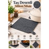 PLASTMARKET Silikon Taş Desenli Nihale, Çaydanlık, Tencere Altlığı