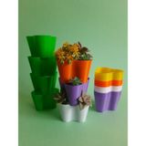 Plastobe Babylon Mini Dikey Saksı Seti Çap8 (20 Adet) - 8 x 5 cm - Gökkuşağı