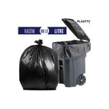 Plastty Jumbo Boy Endüstriyel Çöp Poşeti 20 Adet Ekstra Dayanıklı 60CM x 110CM Siyah Çöp Torbası