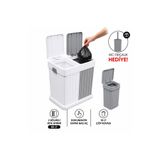 plastyol 2’li Twins Çöp Kovası Seti Gri & Beyaz - WC Fırçalık Hediyeli