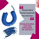Plasyay 8x14 mm 5 mt Mavi Spiral Basınçlı Kompresör Hava Hortumu