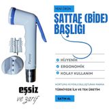 Plasyay Plastik Mandallı Şattaf Taharet Matik Başlık PVC Sert Plastik Tekne Yat Karavan Otel için İdeal Ürün Mavi