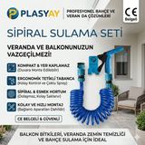 Plasyay Spiral Balkon Araç Yıkama Bahçe Sulama Hortumu ve Tetikli Tam Set - 3.5 Metre Mavi