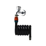 Plasyay Spiral Kelepçe Adaptörlü Wc Taharet Hortum Matik ve Wc Banyo Yıkama Seti Siyah Inci 97 cm