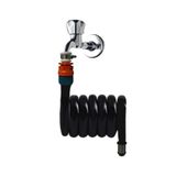 PLASYAY Spiral Kelepçe Adaptörlü Wc Taharet Hortum Matik Ve Wc Banyo Yıkama Setleri Siyah Inci 97 Cm