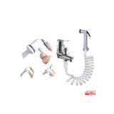Plasyay spiral mandallı şattaf başlıklı duş hortum seti beyaz 2 metre