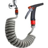 Plasyay spiral sulama yıkama hortum musluk adaptörlü ve yeni tetik uzun başlıklı set 5 metre