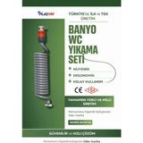 Plasyay Spiral Wc Banyo Veranda Yıkama Bahçe Sulama Hortum Seti Kelepçe Adaptörlü 3.5 Metre Setler - 3.5 Metre Gri