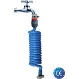 Plasyay Spiral Wc Banyo Veranda Yıkama Bahçe Sulama Hortum Seti Kelepçe Adaptörlü 5 Metre Setler - 5 metre Mavi