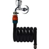 PLASYAY Spiral Wc Taharet Hortum Matik Kelepçe Adaptörlü Yeni Siyah Inci 97 Cm
