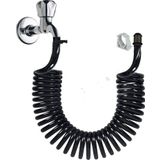 PLASYAY Spiral Wc Taharet Hortum Matik Ve Wc Banyo Yıkama Plastik Kelepçeli Set Siyah Inci 3.5 Metre