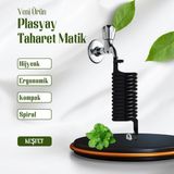 Plasyay Spiral Wc Taharet Hortum Matik ve Wc Banyo Yıkama Plastik Kelepçeli Setler Yeni Siyah Inci - Kelepçeli Wc Hortum Matik 120 cm